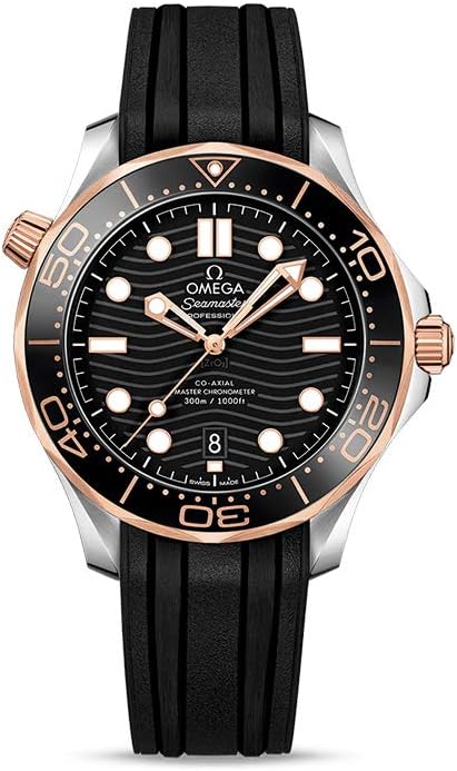 Omega Seamaster Automatic Steel 18kt Sedna Gold Black Dial Men's Watch